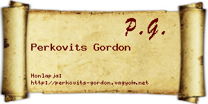 Perkovits Gordon névjegykártya